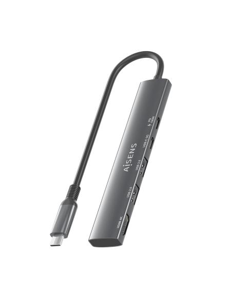 DOCK AISENS 5 EN 1 USB-C A 1HDMI 2USB-A 1USB-C 1USB-C PD GRIS 15CM ASUC-5P022-GR