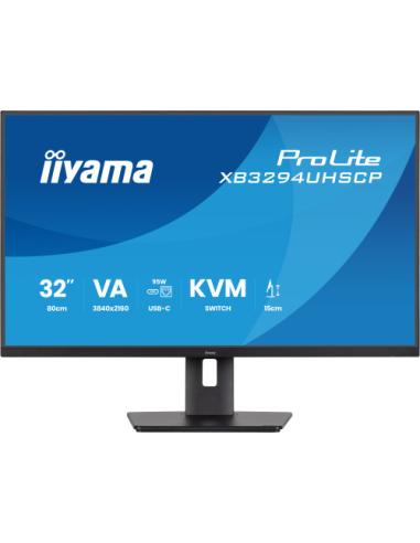 MONITOR IIYAMA, 32 PULGADAS, VA 4K BASE USB-C (95W), CONMUTADOR KVM, PUERTO LAN, COMPATIBILIDAD PIP/PBP