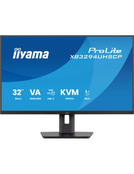 MONITOR IIYAMA, 32 PULGADAS, VA 4K BASE USB-C (95W), CONMUTADOR KVM, PUERTO LAN, COMPATIBILIDAD PIP/PBP