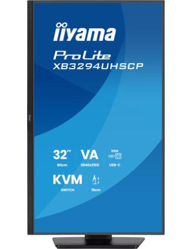 MONITOR IIYAMA, 32 PULGADAS, VA 4K BASE USB-C (95W), CONMUTADOR KVM, PUERTO LAN, COMPATIBILIDAD PIP/PBP