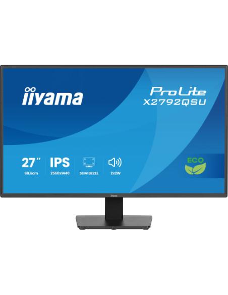 MONITOR IIYAMA 27 PULGADAS, RESOLUCIÓN WQHD (2560X1440), PANEL IPS, 5 MS, 70 HZ, BRILLO 350, CONTRASTE 1000:1, HDMI, DISPLAYPORT