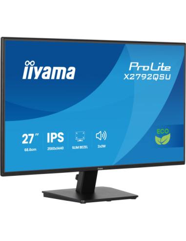 MONITOR IIYAMA 27 PULGADAS, RESOLUCIÓN WQHD (2560X1440), PANEL IPS, 5 MS, 70 HZ, BRILLO 350, CONTRASTE 1000:1, HDMI, DISPLAYPORT