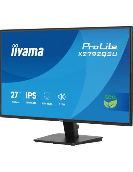 MONITOR IIYAMA 27 PULGADAS, RESOLUCIÓN WQHD (2560X1440), PANEL IPS, 5 MS, 70 HZ, BRILLO 350, CONTRASTE 1000:1, HDMI, DISPLAYPORT