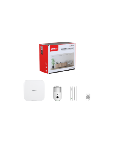(DHI-ART-ARC3800H-03-CAM-FW2(868)) DAHUA ALARMAS KIT DE ALARMA 4G, INCLUYE PANEL DE CONTROL DE 150 DISPOSITIVOS VIA RADIO, PIRCA