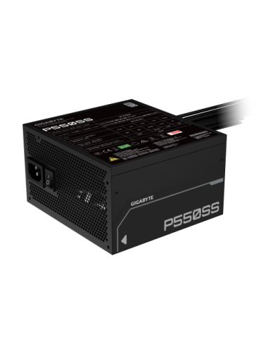 GIGABYTE P550SS Fuente de Alimentación - PCIe 5.0, 80 PLUS Silver, Ventilador de 120 mm, Compatible con ATX 3.0, Enchufe EU