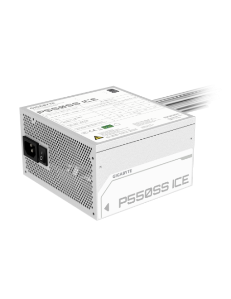 GIGABYTE P550SS ICE Fuente de Alimentación - PCIe 5.0, 80 PLUS Silver, Ventilador de 120 mm, Compatible con ATX 3.0, Enchufe EU
