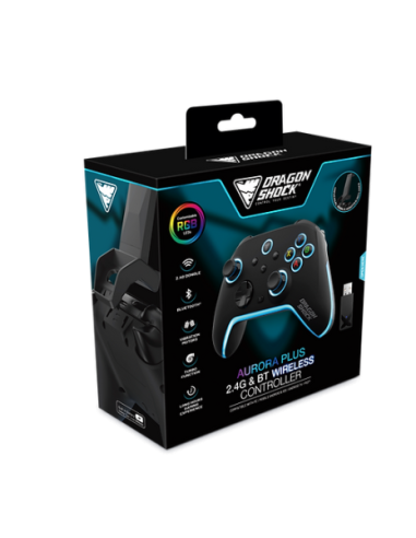Dragonshock Aurora Plus Negro Bluetooth/RF/USB Gamepad Analógico/Digital Android, PC, Playstation 3, iOS