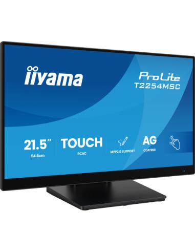 IIYAMA MONITOR, 21,5 PULGADAS T2254MSC-B2AG, 54,6 CM, 1920 x 1080 PIXELES, FULL HD, LED, 4 MS, NEGRO