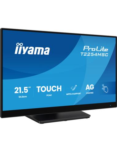 IIYAMA MONITOR, 21,5 PULGADAS T2254MSC-B2AG, 54,6 CM, 1920 x 1080 PIXELES, FULL HD, LED, 4 MS, NEGRO