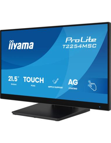 IIYAMA MONITOR, 21,5 PULGADAS T2254MSC-B2AG, 54,6 CM, 1920 x 1080 PIXELES, FULL HD, LED, 4 MS, NEGRO