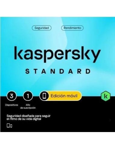 SOFTWARE KASPERSKY STANDARD MOBILE ANTIVIRUS 3 DISPOSITIVOS 1 AÑO / KL1048S5CFS-MINI-ES