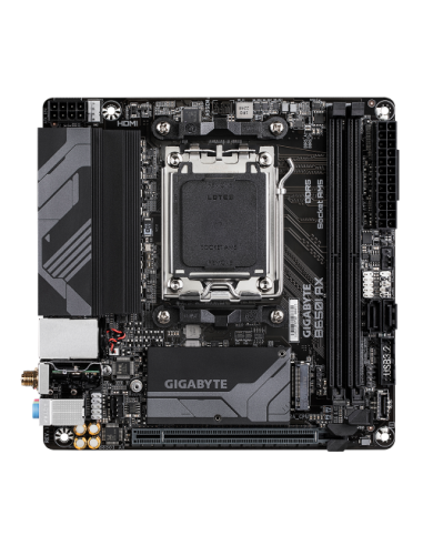 GIGABYTE B650I AX Placa base - AMD Ryzen serie 9000, VRM de 5+2+1 fases, hasta 6400 MHz DDR5 (OC), 1xPCIe 4.0 M.2, LAN 2,5 GbE, 