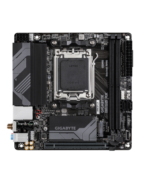 GIGABYTE B650I AX Placa base - AMD Ryzen serie 9000, VRM de 5+2+1 fases, hasta 6400 MHz DDR5 (OC), 1xPCIe 4.0 M.2, LAN 2,5 GbE, 