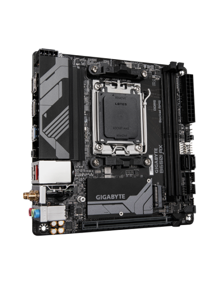 GIGABYTE B650I AX Placa base - AMD Ryzen serie 9000, VRM de 5+2+1 fases, hasta 6400 MHz DDR5 (OC), 1xPCIe 4.0 M.2, LAN 2,5 GbE, 