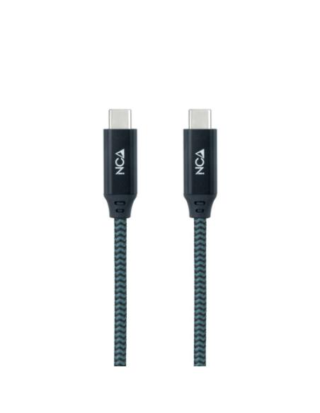 Nanocable Cable USB 3.2 Gen2x2 20Gbps 5A/100W 4K/60Hz USB-C/M-USB-C/M, Gris/Negro, 1 m