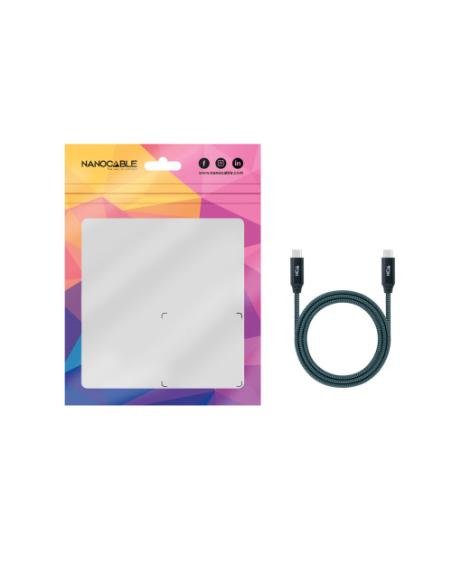 Nanocable Cable USB 3.2 Gen2x2 20Gbps 5A/100W 4K/60Hz USB-C/M-USB-C/M, Gris/Negro, 1 m