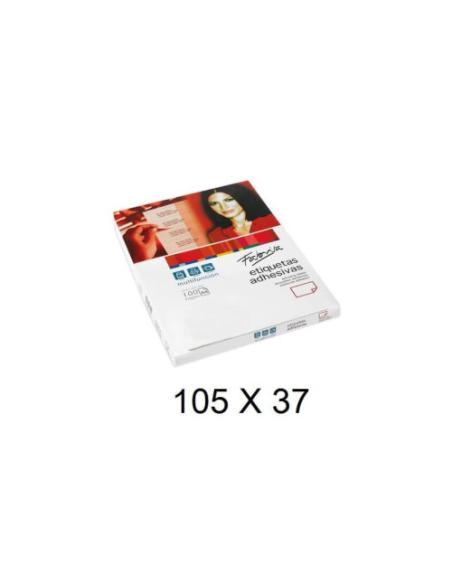 CAJA 100 HOJAS ETIQUETAS ADHESIVAS ILC BLANCA 105X37 FABRISA 15313
