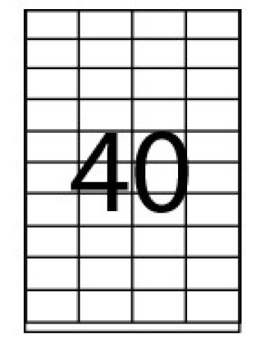 CAJA 100 HOJAS ETIQUETAS ADHESIVAS ILC BLANCA 52,5X29,7 FABRISA 15296