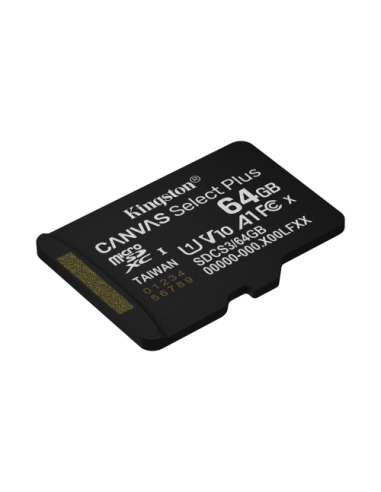 Kingston Technology 64GB micSDXC Canvas Select Plus Gen3 100R A1 (Adaptador de SD no incluido)