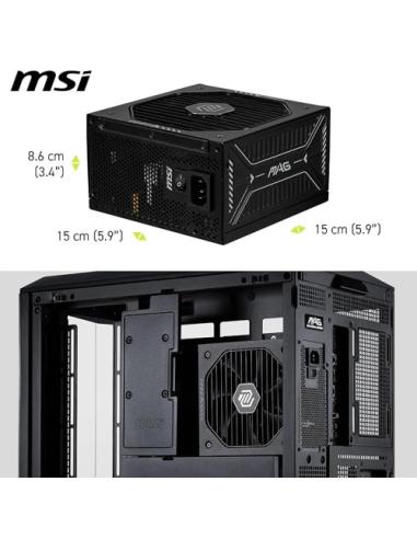 FUENTE ALIMENTACION MSI MAG A1000GLS PCIE5,PSU,1000W,80 PLUS GOLD,MODULAR,135MM,ACTIVE PFC,PCI-E 5.0 (16 PIN)X1,PCI-E (6+2 PIN)X
