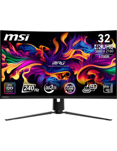 MSI MPG 321CURX QD-OLED pantalla para PC 80 cm (31.5") 3840 x 2160 Pixeles 4K Ultra HD Negro
