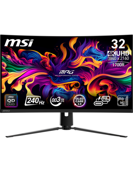 MSI MPG 321CURX QD-OLED pantalla para PC 80 cm (31.5") 3840 x 2160 Pixeles 4K Ultra HD Negro