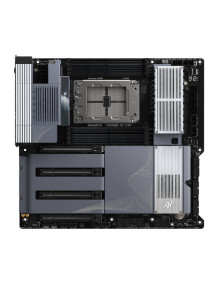 GIGABYTE TRX50 AI TOP-2B Placa Base – Procesadores AMD Ryzen Threadripper PRO 7000, VRM digital de 16+8+4 fases, hasta 5200 MHz 