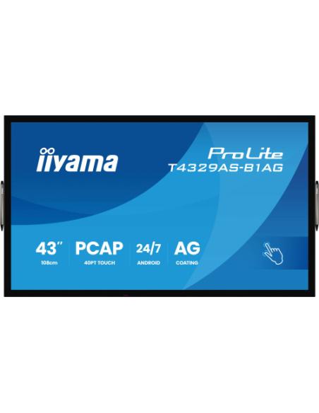MONITOR IIYAMA 43" ALL-IN-ONE PCAP INTERACTIVE/ ANDROID 14 OS/ 3840 x 2160/ 450CD/M² WITH TOUCH/ HDMI X2 + USB-C/RS-232C X1/ WiF