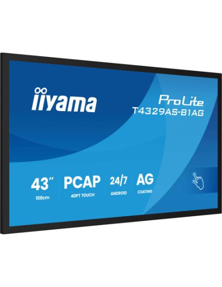 MONITOR IIYAMA 43" ALL-IN-ONE PCAP INTERACTIVE/ ANDROID 14 OS/ 3840 x 2160/ 450CD/M² WITH TOUCH/ HDMI X2 + USB-C/RS-232C X1/ WiF