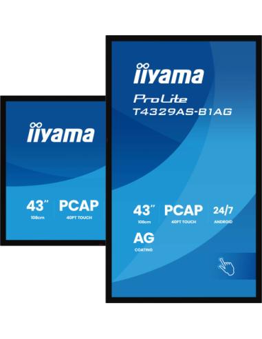 MONITOR IIYAMA 43" ALL-IN-ONE PCAP INTERACTIVE/ ANDROID 14 OS/ 3840 x 2160/ 450CD/M² WITH TOUCH/ HDMI X2 + USB-C/RS-232C X1/ WiF