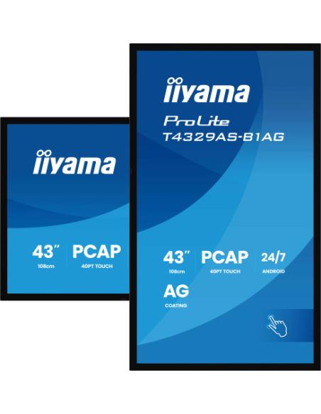 MONITOR IIYAMA 43" ALL-IN-ONE PCAP INTERACTIVE/ ANDROID 14 OS/ 3840 x 2160/ 450CD/M² WITH TOUCH/ HDMI X2 + USB-C/RS-232C X1/ WiF