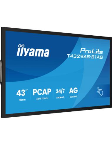 MONITOR IIYAMA 43" ALL-IN-ONE PCAP INTERACTIVE/ ANDROID 14 OS/ 3840 x 2160/ 450CD/M² WITH TOUCH/ HDMI X2 + USB-C/RS-232C X1/ WiF