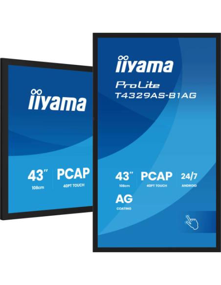 MONITOR IIYAMA 43" ALL-IN-ONE PCAP INTERACTIVE/ ANDROID 14 OS/ 3840 x 2160/ 450CD/M² WITH TOUCH/ HDMI X2 + USB-C/RS-232C X1/ WiF
