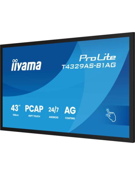 MONITOR IIYAMA 43" ALL-IN-ONE PCAP INTERACTIVE/ ANDROID 14 OS/ 3840 x 2160/ 450CD/M² WITH TOUCH/ HDMI X2 + USB-C/RS-232C X1/ WiF