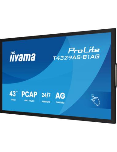 MONITOR IIYAMA 43" ALL-IN-ONE PCAP INTERACTIVE/ ANDROID 14 OS/ 3840 x 2160/ 450CD/M² WITH TOUCH/ HDMI X2 + USB-C/RS-232C X1/ WiF