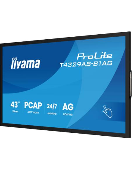 MONITOR IIYAMA 43" ALL-IN-ONE PCAP INTERACTIVE/ ANDROID 14 OS/ 3840 x 2160/ 450CD/M² WITH TOUCH/ HDMI X2 + USB-C/RS-232C X1/ WiF