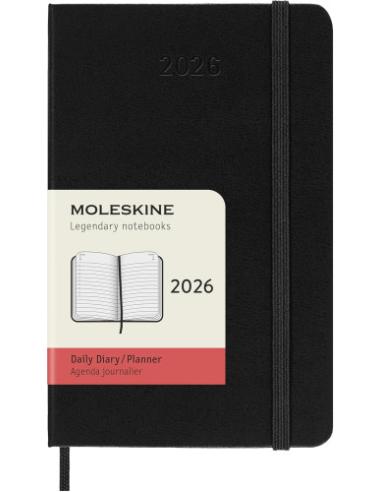 AGENDA 2026 TAPA DURA 12 MESES DIARIA P (9 x 14 CM) NEGRA MOLESKINE DHB12DC2Y26