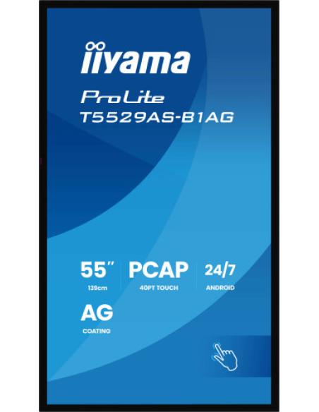 MONITOR IIYAMA 55" ALL-IN-ONE INTERACTIVE DISPLAY/ ANDROID 14 OS/ 3840X2160, 4K UHD PANEL, 2XHDMI + USB-C (DP-ALT), 450CD/M², US