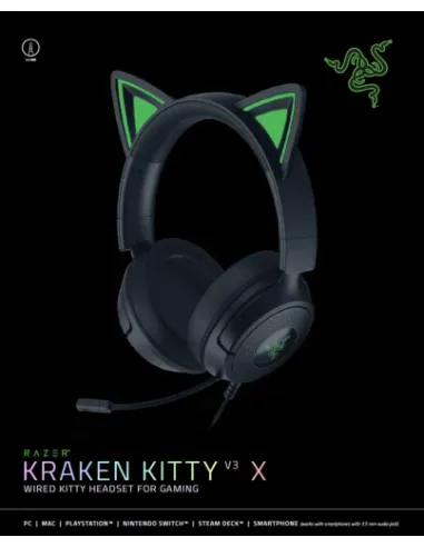 AURICULARES RAZER KRAKEN KITTY V3 X BLACK (RZ04-05350200-R3M1)