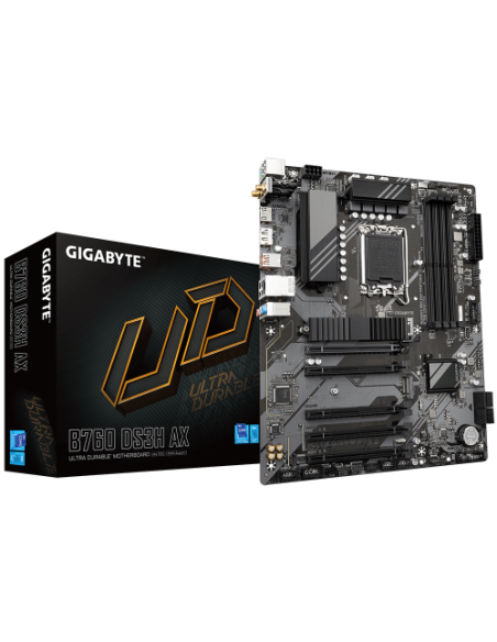 GIGABYTE B760 DS3H AX Placa Base - Compatible con procesadores Intel Core de 14ª generación, VRM digital de 8+2+1 fases, hasta 7