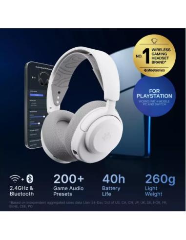 Steelseries Arctis Nova 3P Auriculares Inalámbrico Diadema Música/uso diario Bluetooth Blanco