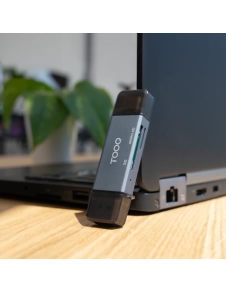 LECTOR TARJETAS USB3.0 USB-CUSB-A SDTF GRIS TOOQ TQR-3001G