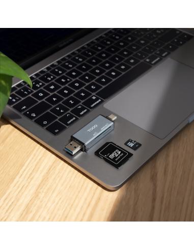 LECTOR TARJETAS USB3.0 USB-CUSB-A SDTF GRIS TOOQ TQR-3001G