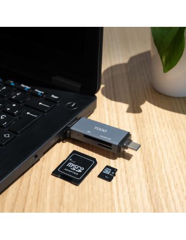 LECTOR TARJETAS USB3.0 USB-CUSB-A SDTF GRIS TOOQ TQR-3001G