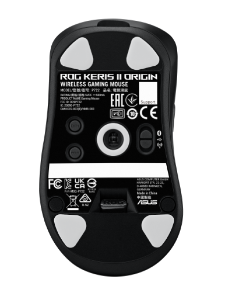 ASUS ROG Keris II Origin BLK ratón Juego mano derecha RF Wireless + Bluetooth + USB Type-A Óptico 42000 DPI