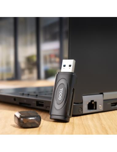 LECTOR TARJETAS USB-A 3.0 SDTF NEGRO TOOQ TQR-3002B