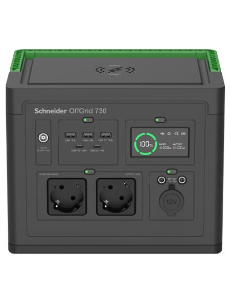 SCHNEIDER OFFGRID PORTABLE POWER STATION 730, 738WH LITHIUM-ION, 2 SCHUKO, SINEWAVE