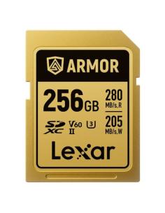 LEXAR 256GB PROFESSIONAL ARMOR GOLD SDXC UHS-II CARDS, UP TO 280MB/S READ 210MB/S WRITE C10 V60 U3,STAINLESS STEEL CASING, IP68