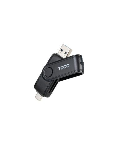 LECTOR TARJETAS USB-C 2.0USB-A 3.0 SDTF NEGRO TOOQ TQR-3003B