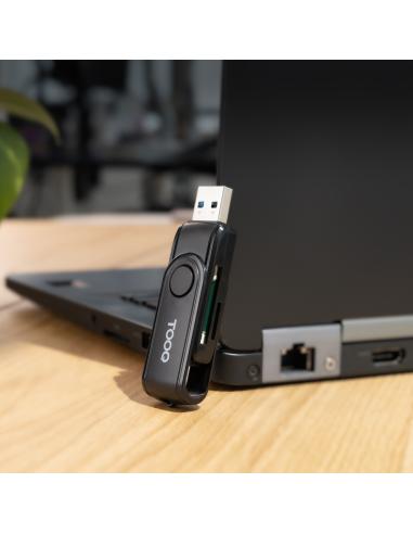 LECTOR TARJETAS USB-C 2.0USB-A 3.0 SDTF NEGRO TOOQ TQR-3003B